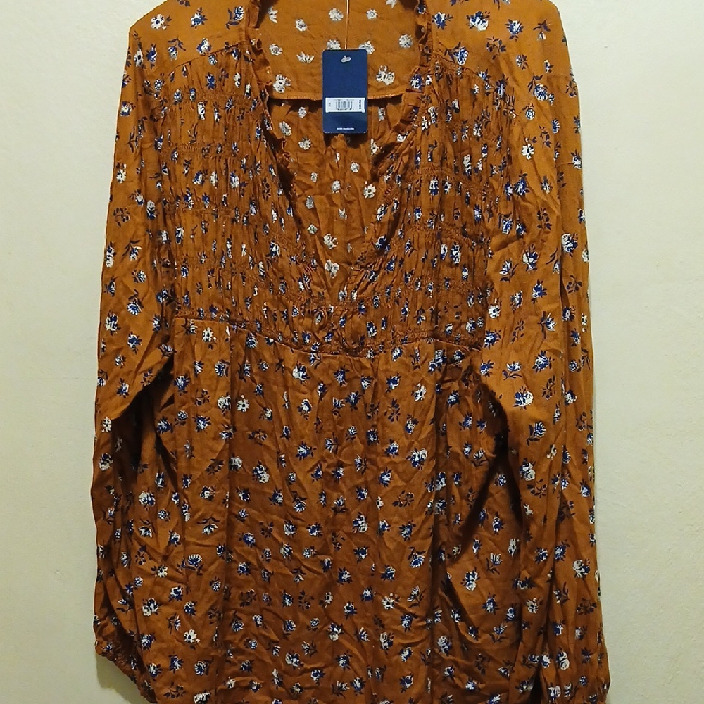 Floral Women's Top in Brown